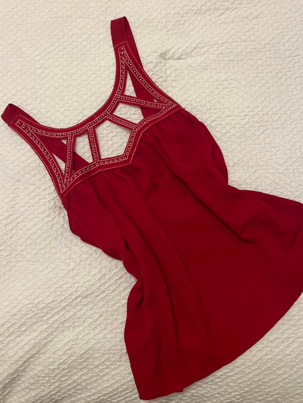 Red Cutout Top